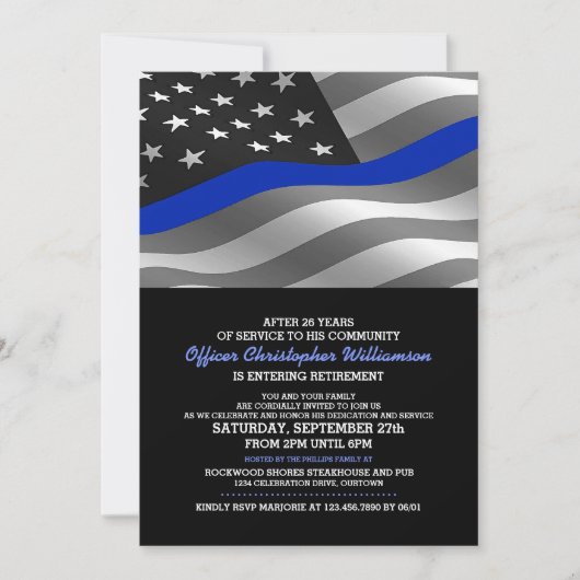 警察官退職パーティの招待状 招待状 (正面)
