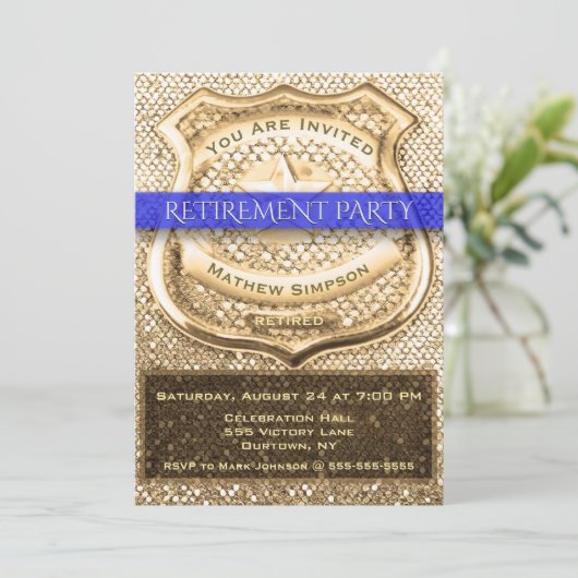 警察官退職パーティの招待状 招待状 (スタンド正面)