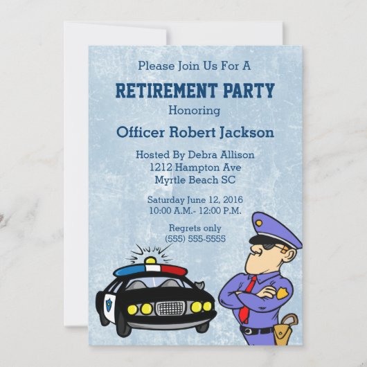 警察官退職パーティの招待状 招待状 (正面)