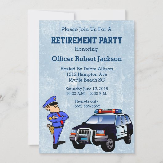 警察官退職パーティの招待状 招待状 (正面)