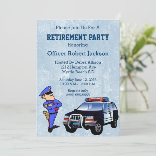 警察官退職パーティの招待状 招待状 (スタンド正面)