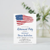 警察官退職パーティーアメリカ国旗 案内ポストカード (スタンド正面)