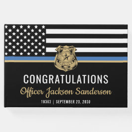 警察官退職パーティーブルーライン国旗 ゲストブック