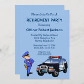 警察官退職パーティー招待状 招待状 (正面/裏面)