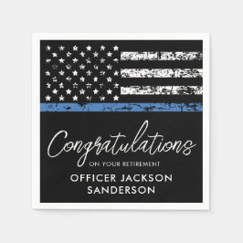 警察官退職パーティー法執行機関 スタンダードカクテルナプキン