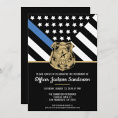 警察官退職パーティー法執行機関 招待状 (正面/裏面)