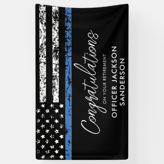 警察官退職パーティー法執行機関 横断幕 (縦)