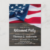 警察官退職パーティー米国国旗 インビテーションポストカード (正面)