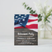 警察官退職パーティー米国国旗 インビテーションポストカード (スタンド正面)