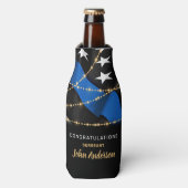 警察官退職パーティー薄い青い線 ボトルクーラー (ボトル正面)