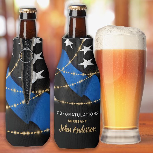 警察官退職パーティー薄い青い線 ボトルクーラー