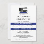 警察官退職パーティー薄い青い線 招待状 (正面)