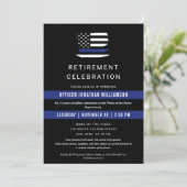 警察官退職パーティー薄い青い線 招待状 (スタンド正面)