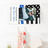 警察官退職パーティー薄い青い線 横断幕 (インサイチュ)