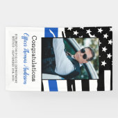 警察官退職パーティー薄い青い線 横断幕 (横)