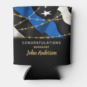 警察官退職パーティー薄い青い線 缶クーラー (正面)