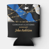 警察官退職パーティー薄い青い線 缶クーラー (裏面)