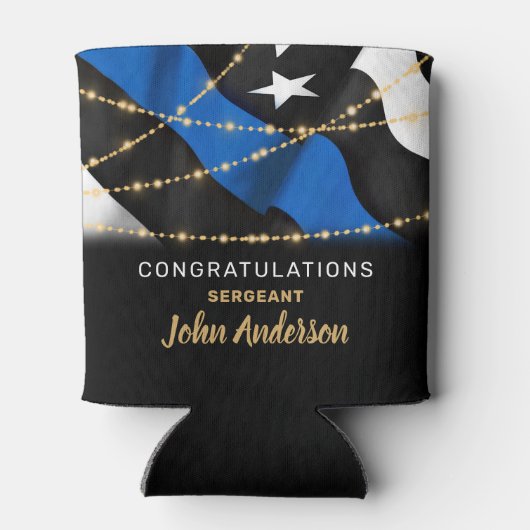 警察官退職パーティー薄い青い線 缶クーラー (裏面)