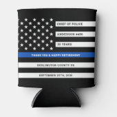 警察官退職パーティー薄い青い線 缶クーラー (正面)