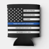 警察官退職パーティー薄い青い線 缶クーラー (裏面)