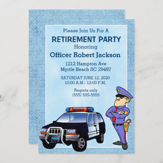 警察官退職招待状 招待状 (正面/裏面)
