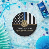 警察官退職法薄い青い線旗 ペーパープレート (パーティー)