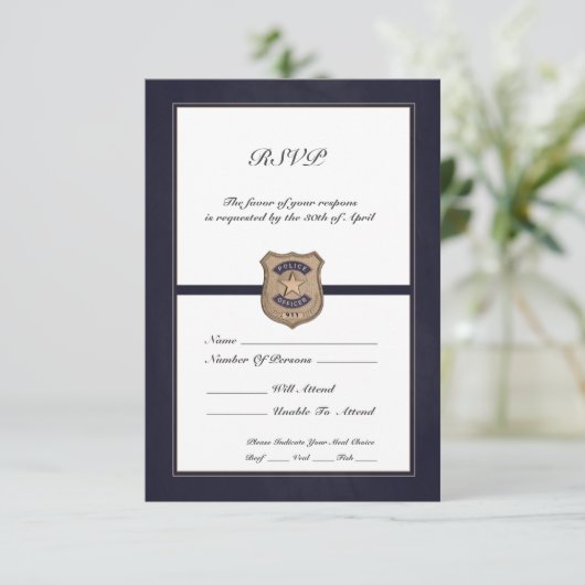 警察官退職 出欠カード (スタンド正面)