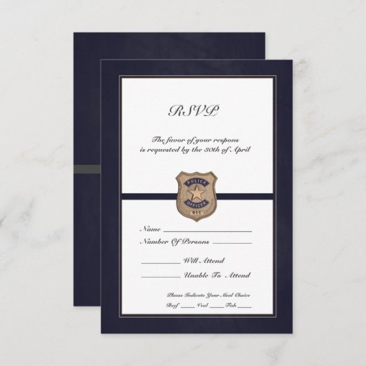 警察官退職 出欠カード (正面/裏面)