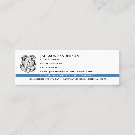 警察官部法執行ロゴ スキニー名刺 (正面)