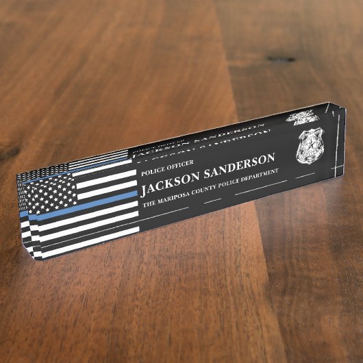 警察官部法執行ロゴ デスクネームプレート (側面)
