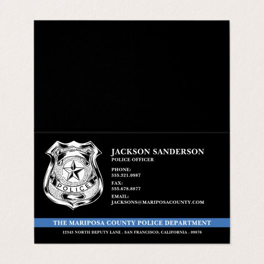 警察官部法執行ロゴ 名刺 (外部フラット)