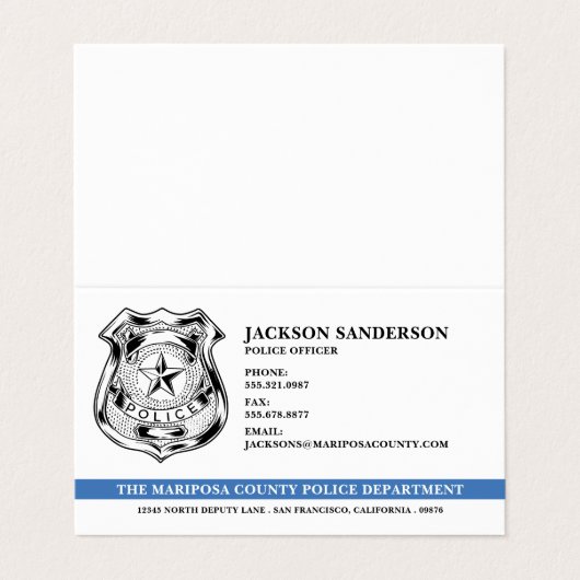 警察官部法執行ロゴ 名刺 (外部フラット)