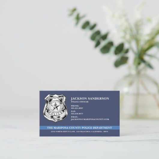 警察官部法執行ロゴ 名刺 (スタンド正面)