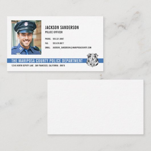 警察官部法執行写真 名刺 (正面/裏面)