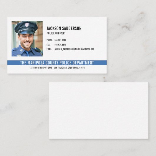 警察官部法執行写真 名刺 (正面/裏面)