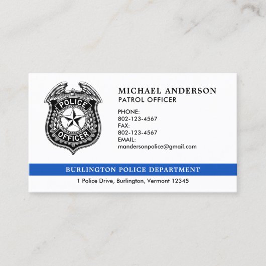 警察官部法執行部QRコード 名刺 (正面)