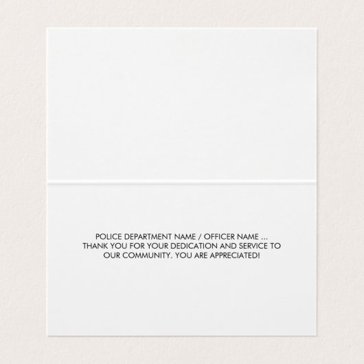 警察官鑑賞青ラインありがとう 名刺 (内部フラット)
