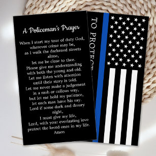 警察官青線警官の祈りの言葉カード