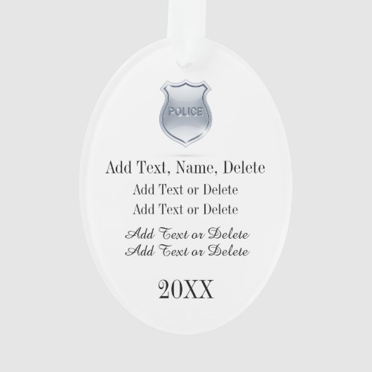 警察官 オーナメント (裏面)