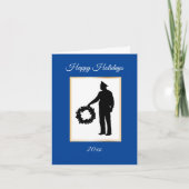 警察官&リースシルエットクリスマスカード カード (正面)