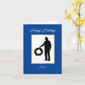 警察官&リースシルエットクリスマスカード カード (黄色い花)