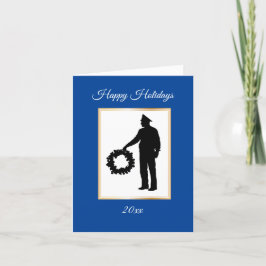 警察官 & リース シルエット クリスマス カード