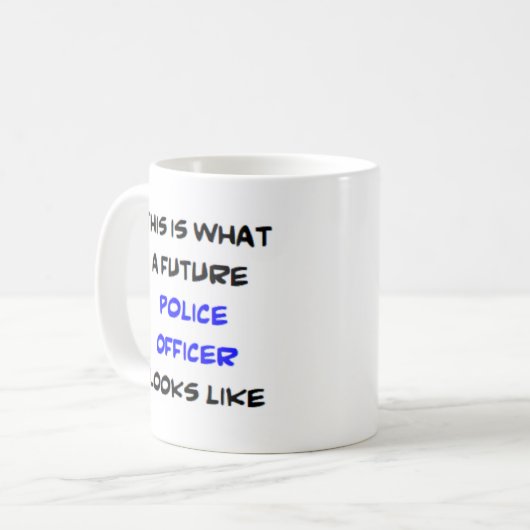 警察官,未来 コーヒーマグカップ (正面左)