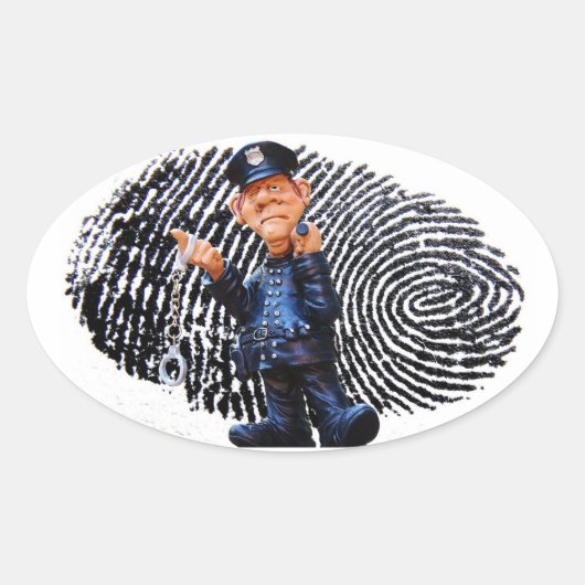 警察官 楕円形シール (正面)
