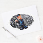 警察官 楕円形シール (封筒)