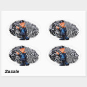 警察官 楕円形シール (シート)