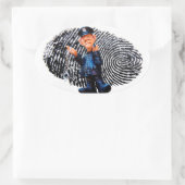 警察官 楕円形シール (バッグ)