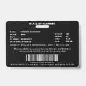 警察官 法執行機関 オーダーメイド フォト ID カード バッジ (裏面)