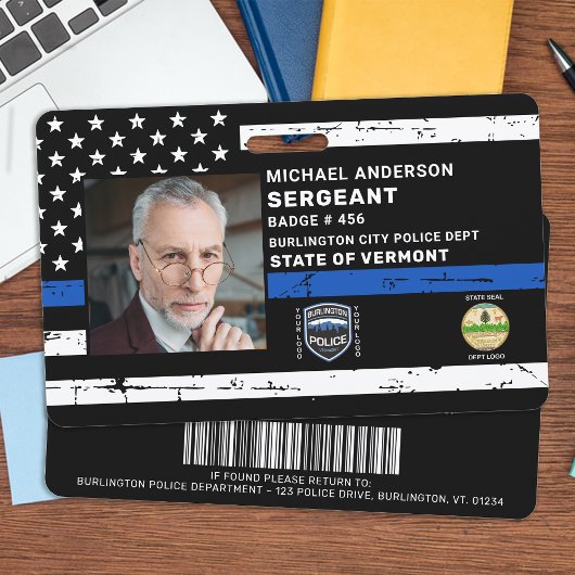 警察官 法執行機関 オーダーメイド フォト ID カード バッジ