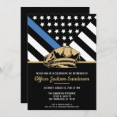 警察官 法執行機関 退職パーティー 招待状 (正面/裏面)